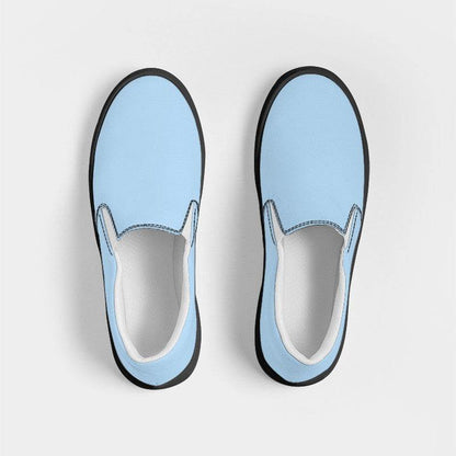 Light Muted Blue Women's Slip-On Canvas Sneakers (B-MU-LI) - Top