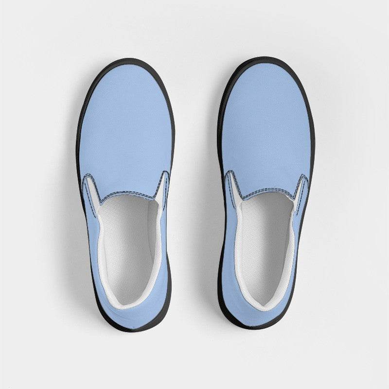 Light Muted Blue Women's Slip-On Canvas Sneakers (IB2-MU-LI) - Top