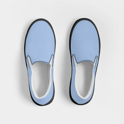 Light Muted Blue Women's Slip-On Canvas Sneakers (IB2-MU-LI) - Top