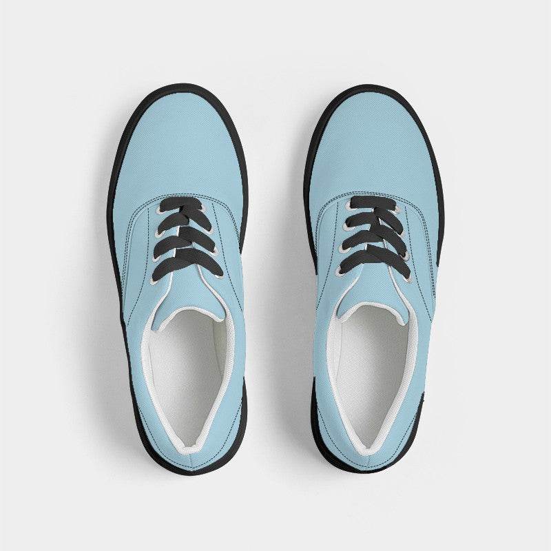 Light Muted Cyan Men's Canvas Sneakers (BC2-MU-LI) - Top