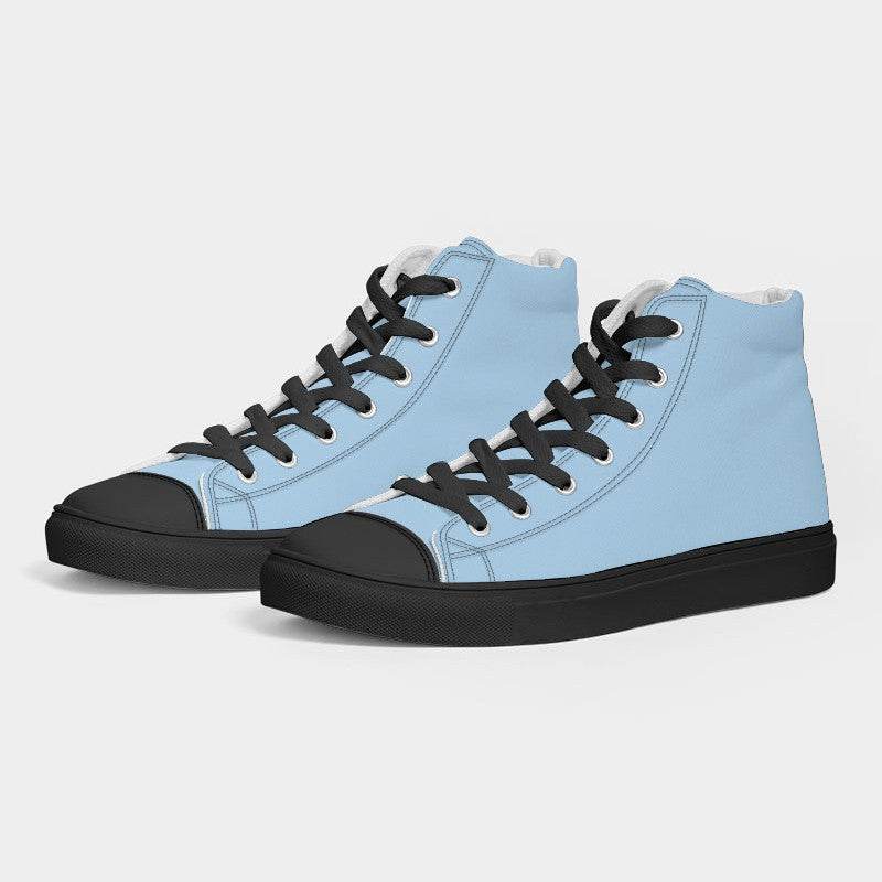 Light Muted Cyan Men's High-Top Canvas Sneakers (BC2-MU-LI) - Side 3