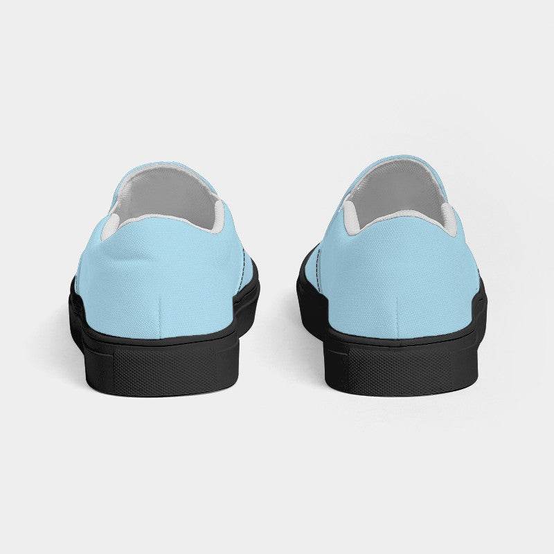 Light Muted Cyan Men's Slip-On Canvas Sneakers (BC2-MU-LI) - Back