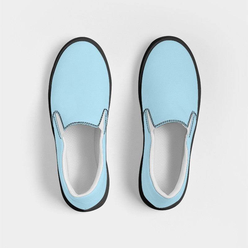 Light Muted Cyan Women's Slip-On Canvas Sneakers (BC2-MU-LI) - Top