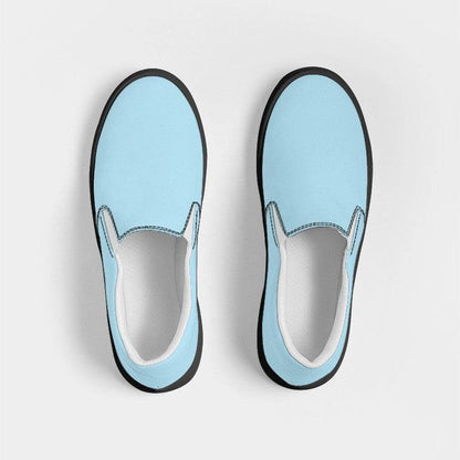 Light Muted Cyan Women's Slip-On Canvas Sneakers (BC2-MU-LI) - Top