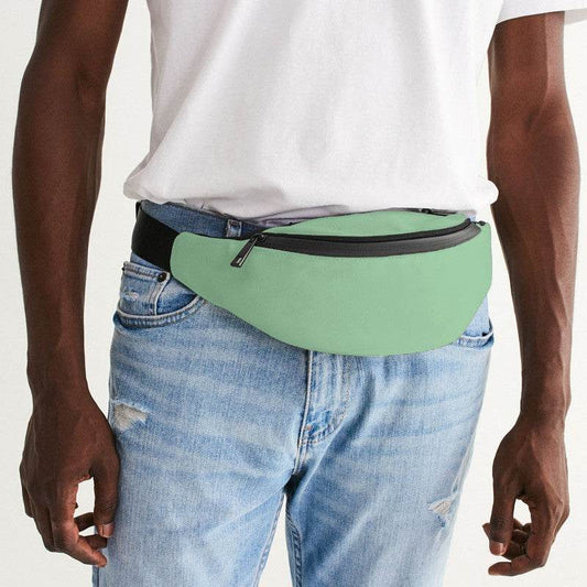 Light Muted Green Belt Bag (G-MU-LI) - Man Front CloseUp