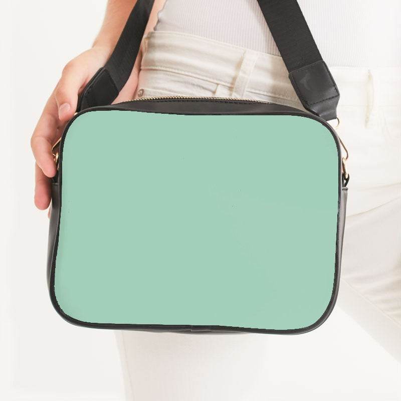 Light Muted Green Crossbody Bag (BGG2-MU-LI) - Woman Front CloseUp