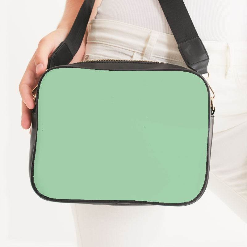 Light Muted Green Crossbody Bag (G-MU-LI) - Woman Front CloseUp