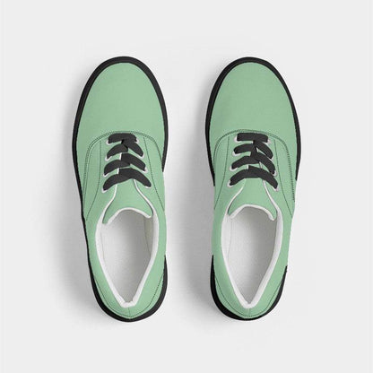 Light Muted Green Men's Canvas Sneakers (G-MU-LI) - Top