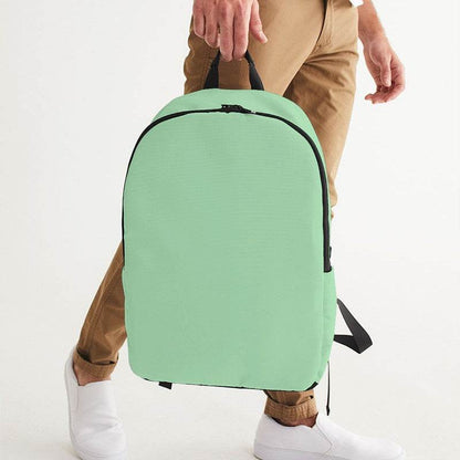 Light Muted Green Waterproof Backpack (G-MU-LI) - Man Holding CloseUp