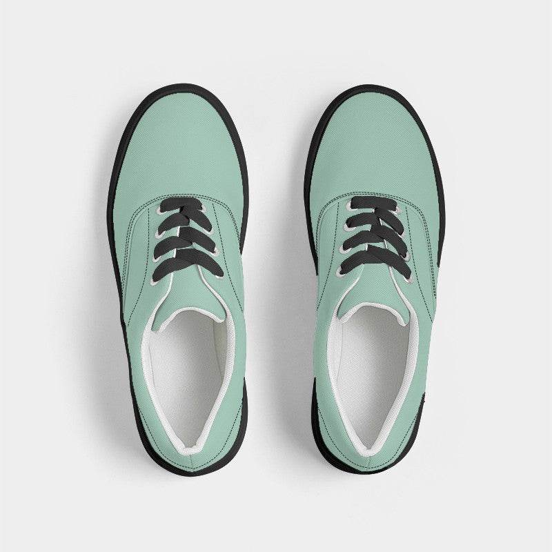 Light Muted Green Women's Canvas Sneakers (BGG2-MU-LI) - Top