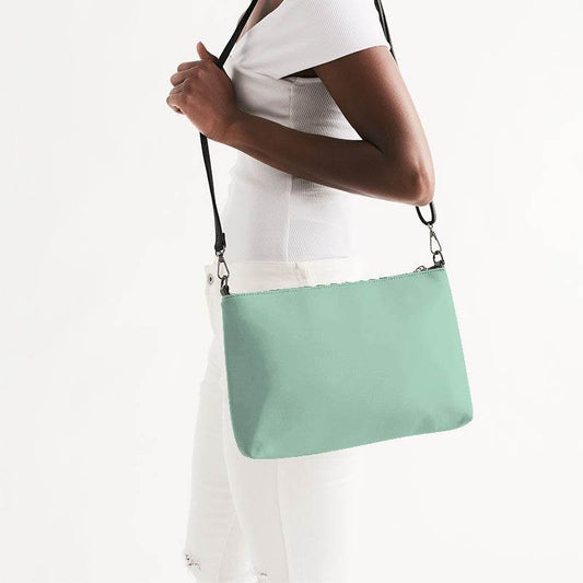 Light Muted Green Zip Pouch (BGG2-MU-LI) - Side CloseUp