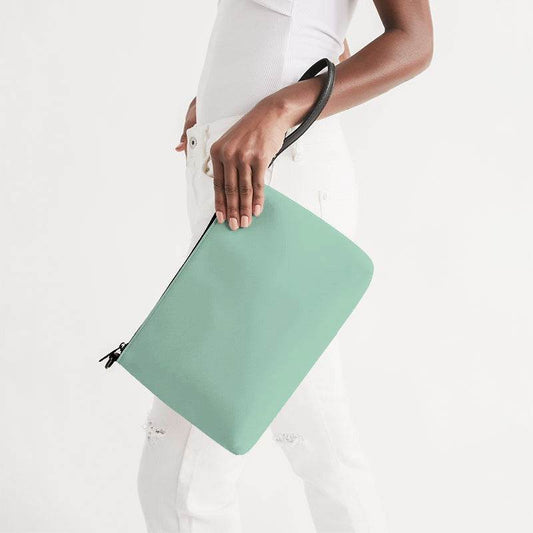 Light Muted Green Zip Pouch (BGG2-MU-LI) - Side Holding