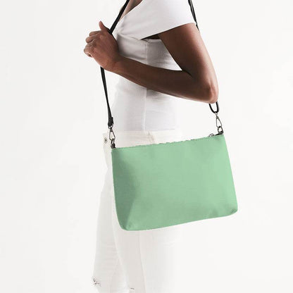 Light Muted Green Zip Pouch (G-MU-LI) - Side CloseUp