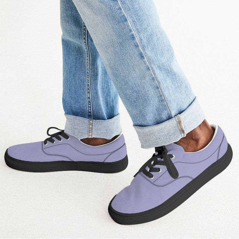 Light Muted Indigo Men's Canvas Sneakers (PUI2-MU-LI) - Man CloseUp