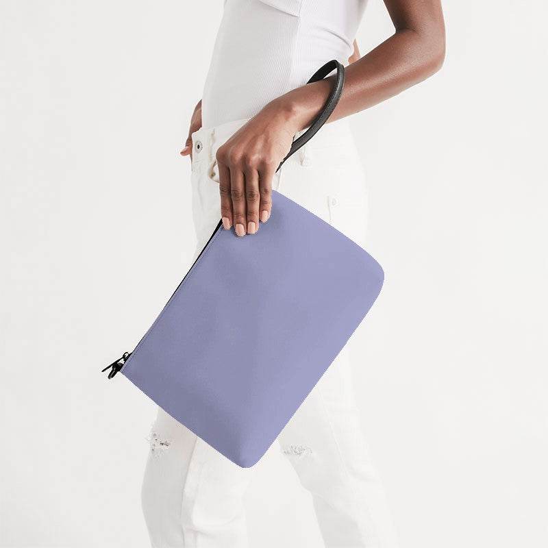Light Muted Indigo Zip Pouch (PUI2-MU-LI) - Side Holding