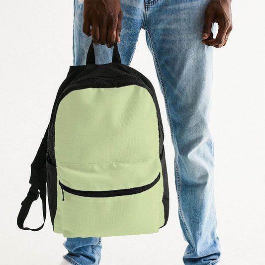 Light Muted Lime Canvas Backpack (L-MU-LI) - Man Holding