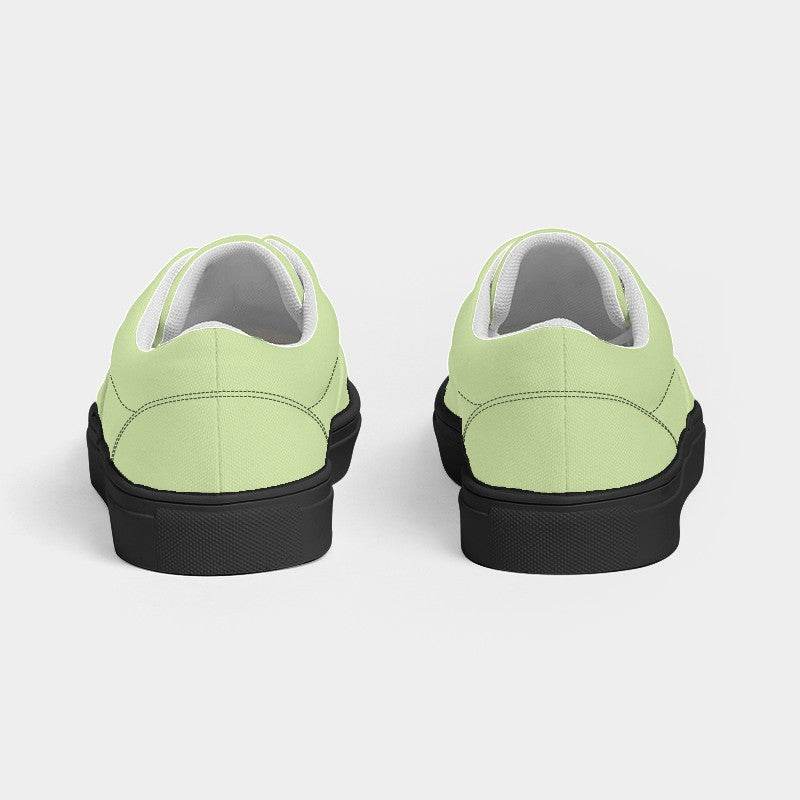 Light Muted Lime Men's Canvas Sneakers (L-MU-LI) - Back