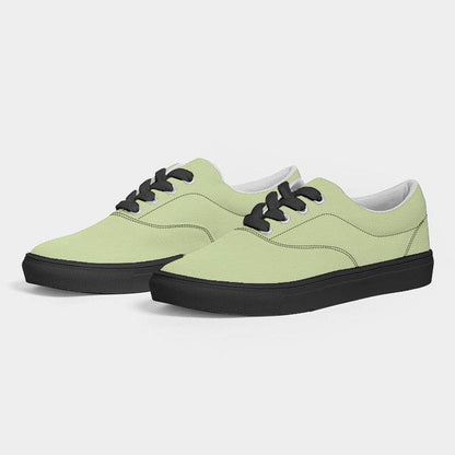 Light Muted Lime Men's Canvas Sneakers (L-MU-LI) - Side 3