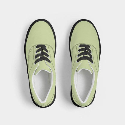 Light Muted Lime Men's Canvas Sneakers (L-MU-LI) - Top