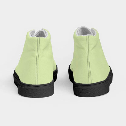 Light Muted Lime Men's High-Top Canvas Sneakers (L-MU-LI) - Back