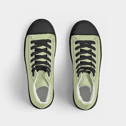 Light Muted Lime Men's High-Top Canvas Sneakers (L-MU-LI) - Top