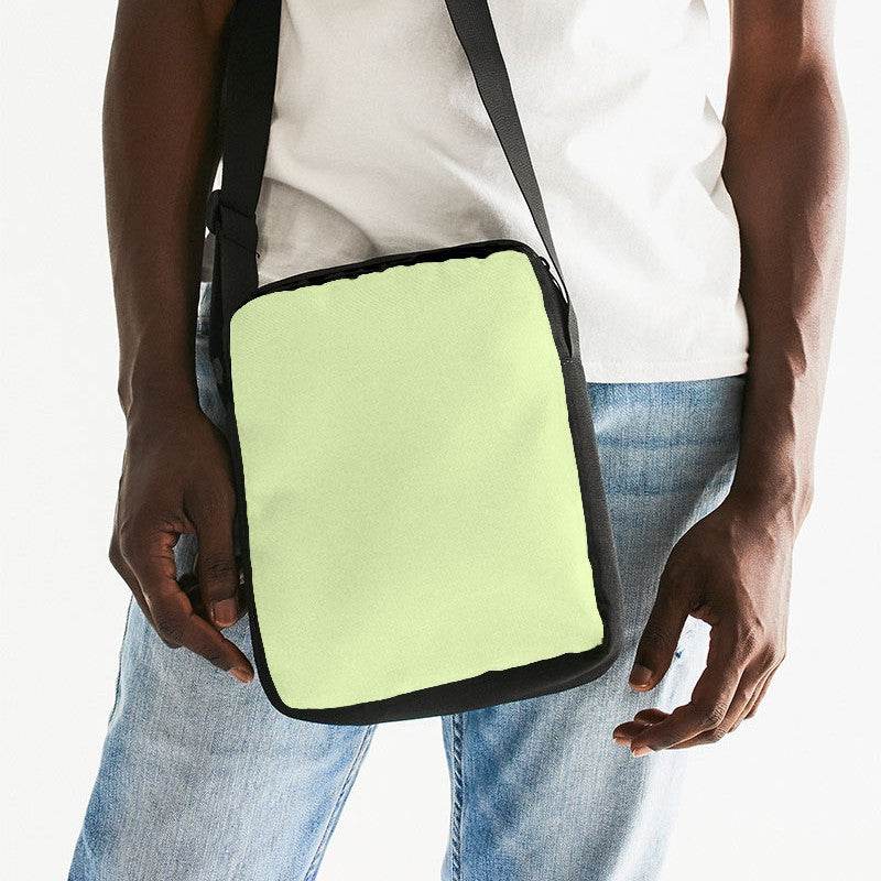 Light Muted Lime Messenger Pouch (L-MU-LI) - Man Front CloseUp