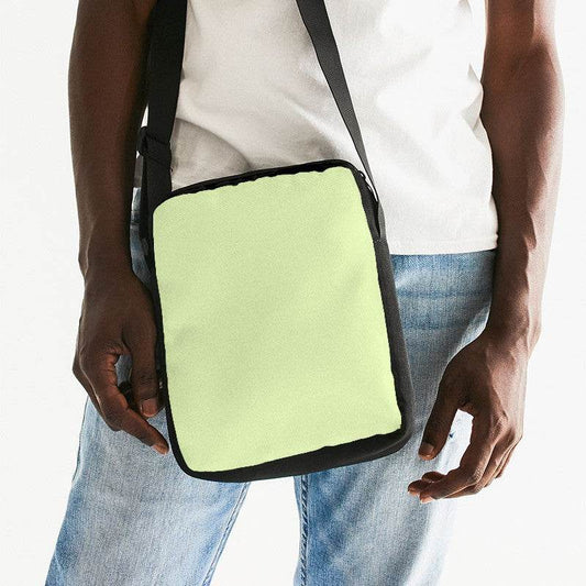 Light Muted Lime Messenger Pouch (L-MU-LI) - Man Front CloseUp