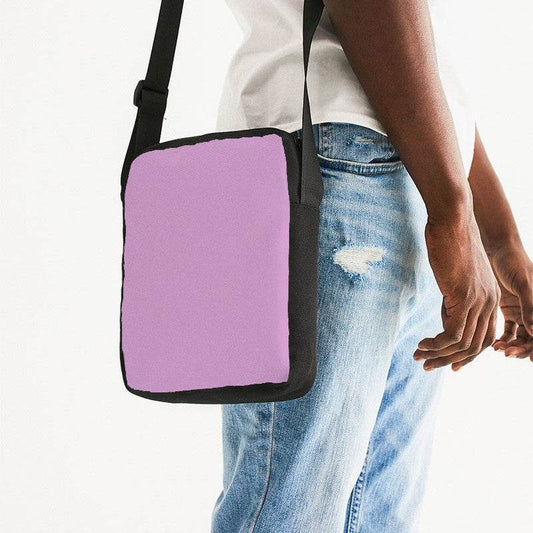 Light Muted Magenta Messenger Pouch (M-MU-LI) - Man Side CloseUp