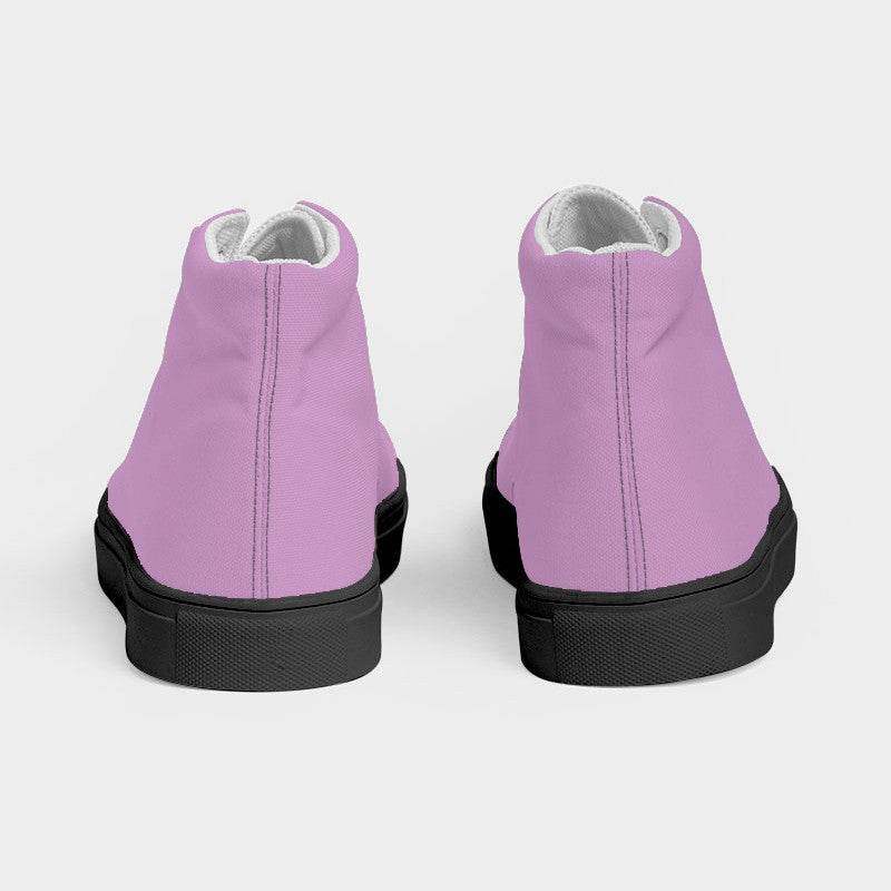 Light Muted Magenta Women's High-Top Canvas Sneakers (M-MU-LI) - Back
