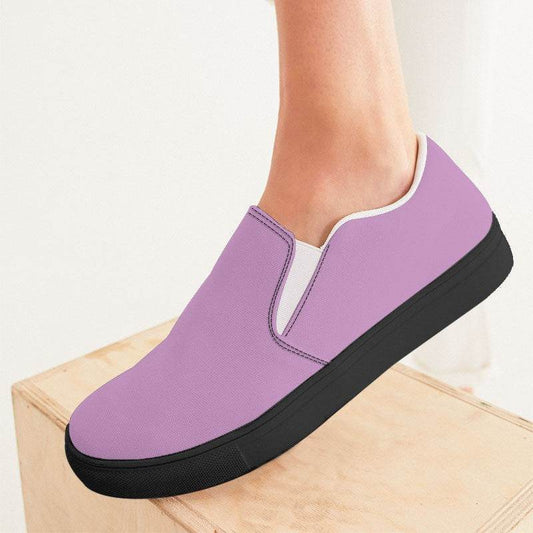 Light Muted Magenta Women's Slip-On Canvas Sneakers (M-MU-LI) - Woman CloseUp