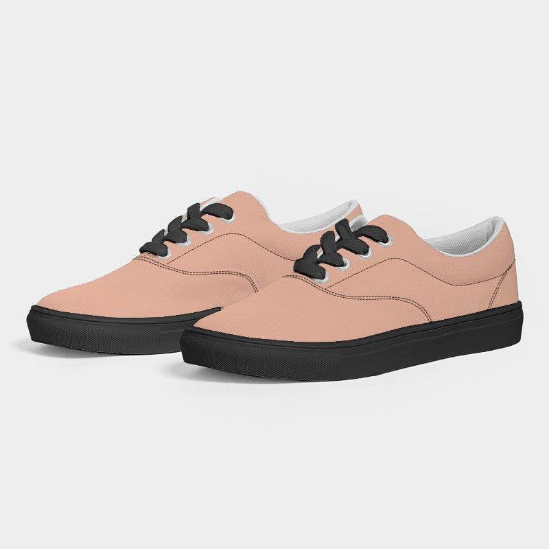 Light Muted Orange Men's Canvas Sneakers (OR2-MU-LI) - Side 3