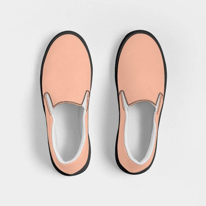 Light Muted Orange Men's Slip-On Canvas Sneakers (OR2-MU-LI) - Top