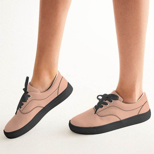 Light Muted Orange Women's Canvas Sneakers (OR2-MU-LI) - Woman CloseUp