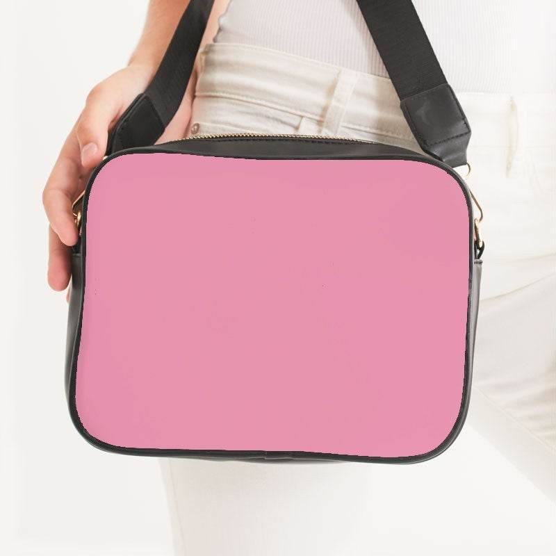 Light Muted Pink Crossbody Bag (PI-MU-LI) - Woman Front CloseUp