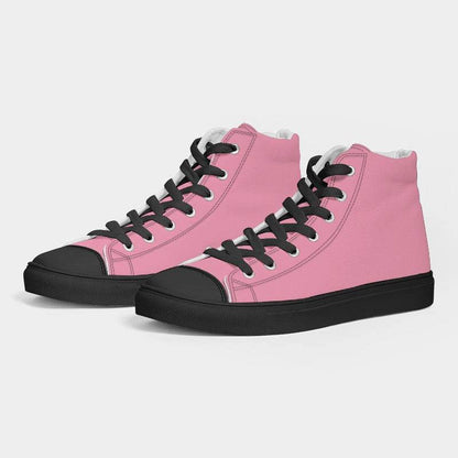 Light Muted Pink Men's High-Top Canvas Sneakers (PI-MU-LI) - Side 3
