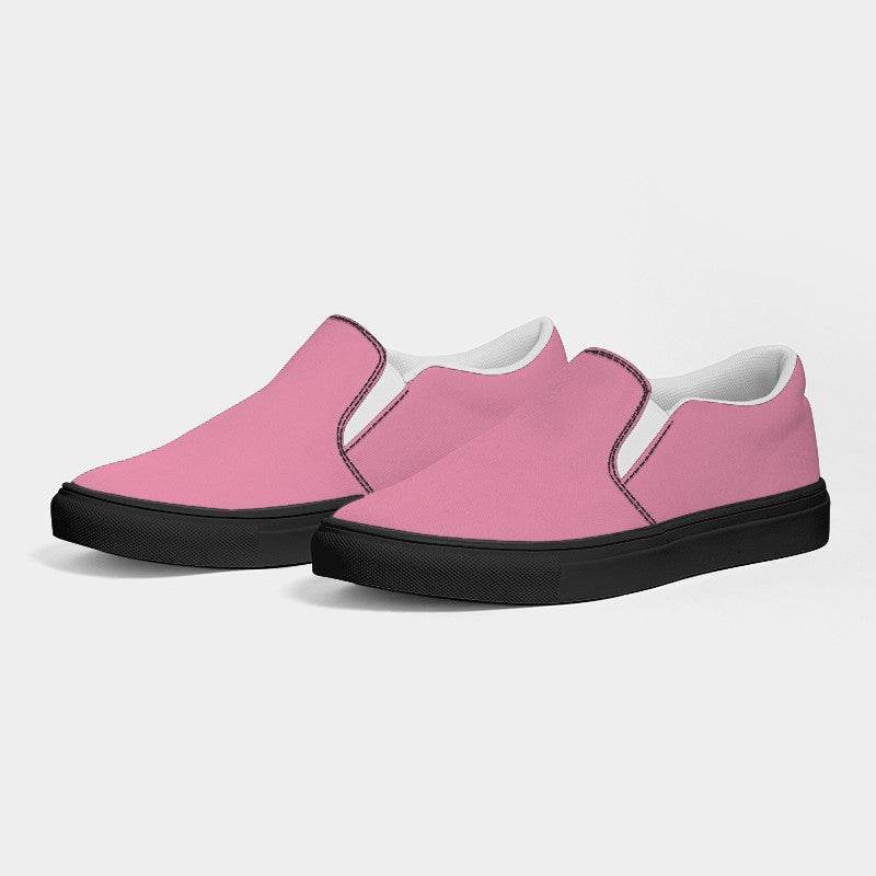 Light Muted Pink Men's Slip-On Canvas Sneakers (PI-MU-LI) - Side 3