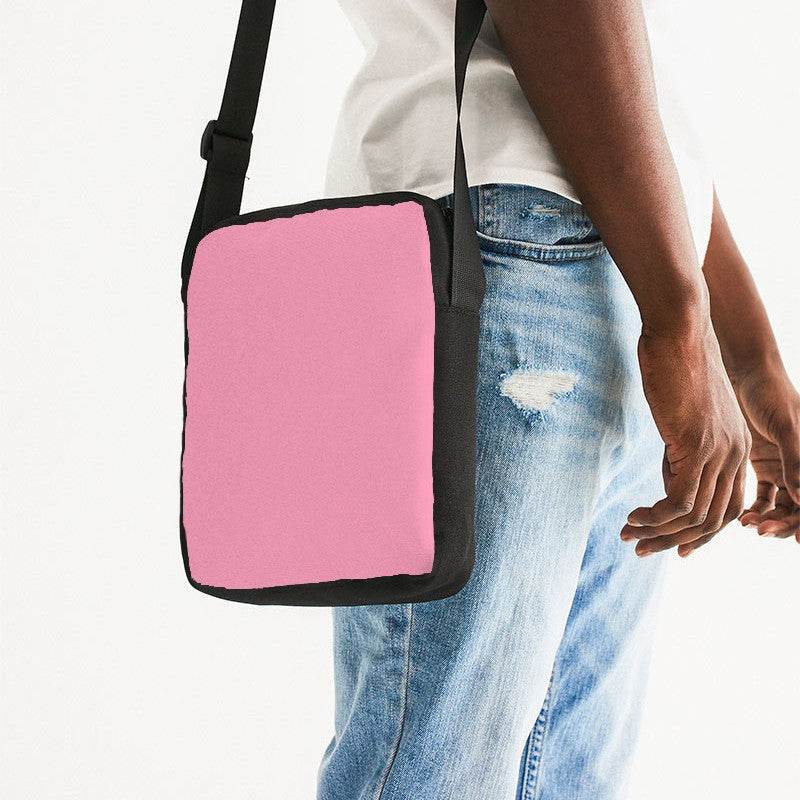 Light Muted Pink Messenger Pouch (PI-MU-LI) - Man Side CloseUp