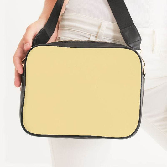 Light Muted Yellow Crossbody Bag (Y-MU-LI) - Woman Front CloseUp