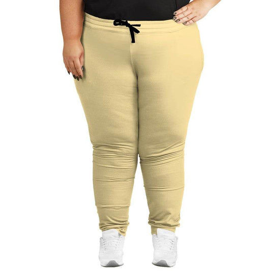 Light Muted Yellow Joggers PLUS (Y-MU-LI) - Woman Front PLUS