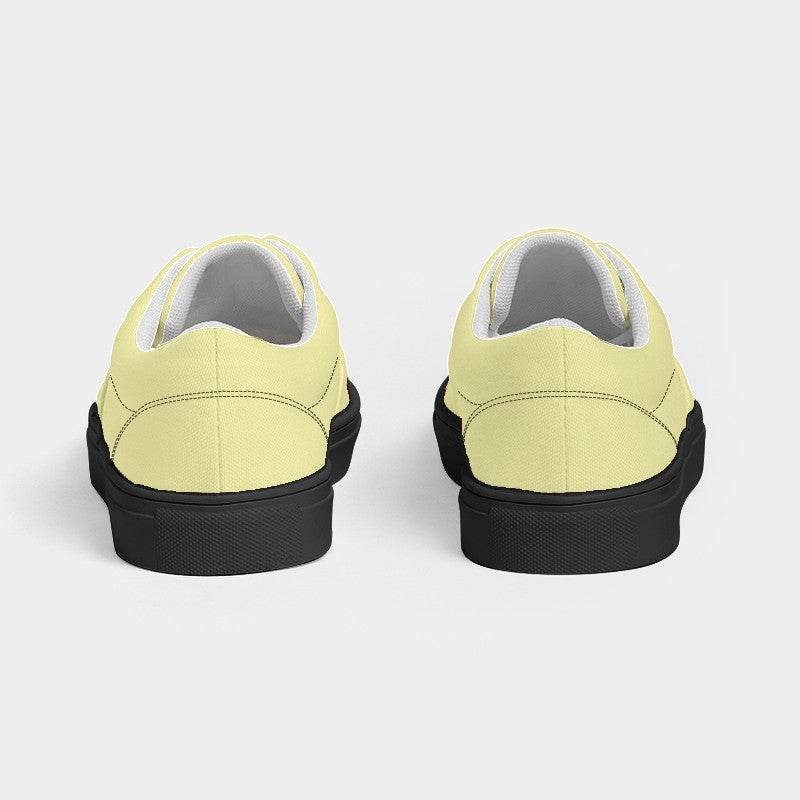 Light Muted Yellow Men's Canvas Sneakers (LY2-MU-LI) - Back