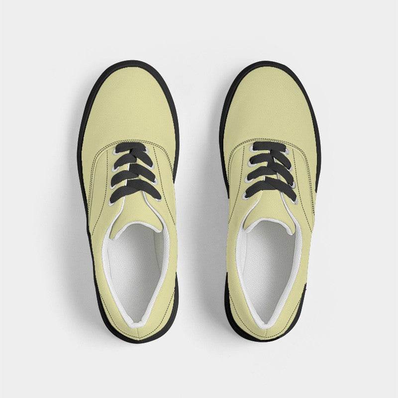 Light Muted Yellow Men's Canvas Sneakers (LY2-MU-LI) - Top