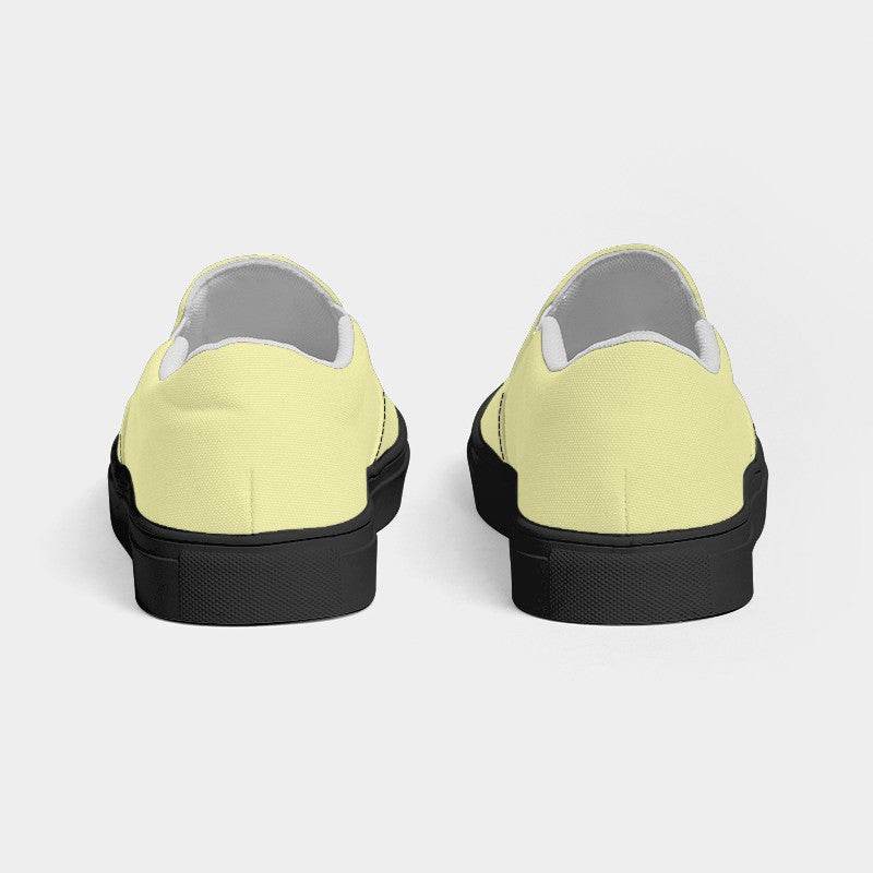Light Muted Yellow Men's Slip-On Canvas Sneakers (LY2-MU-LI) - Back