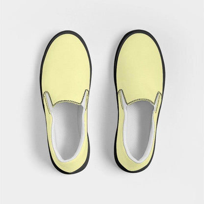 Light Muted Yellow Men's Slip-On Canvas Sneakers (LY2-MU-LI) - Top