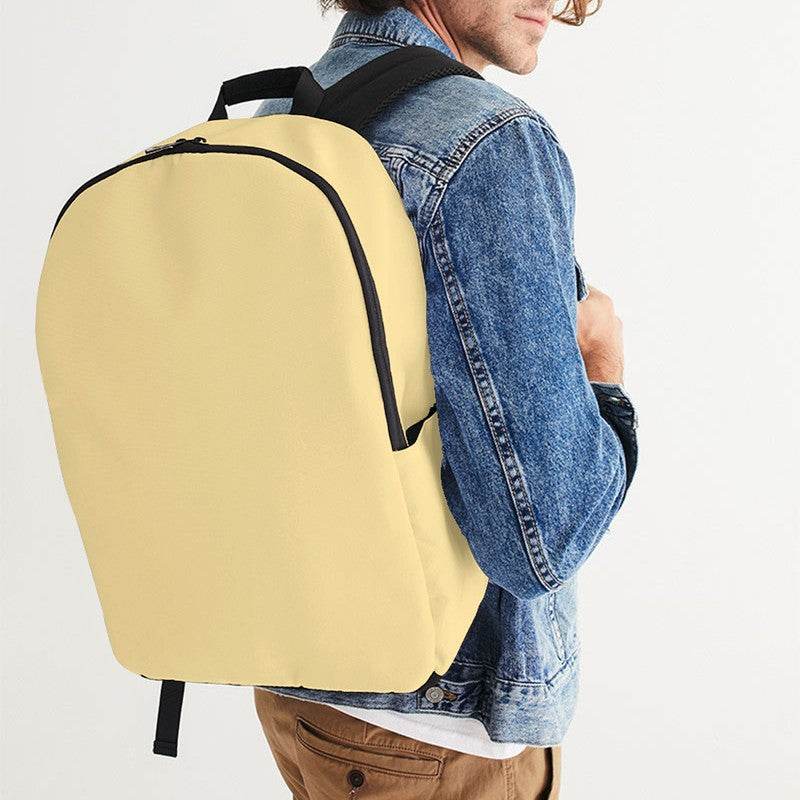 Light Muted Yellow Waterproof Backpack (Y-MU-LI) - Man CloseUp
