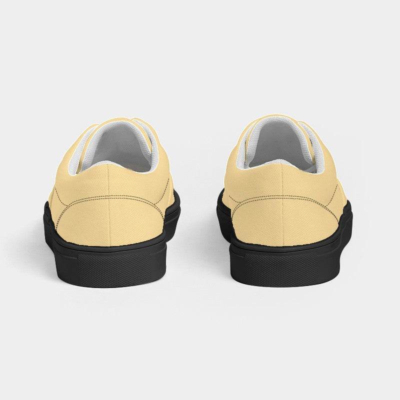 Light Muted Yellow Women's Canvas Sneakers (Y-MU-LI) - Back