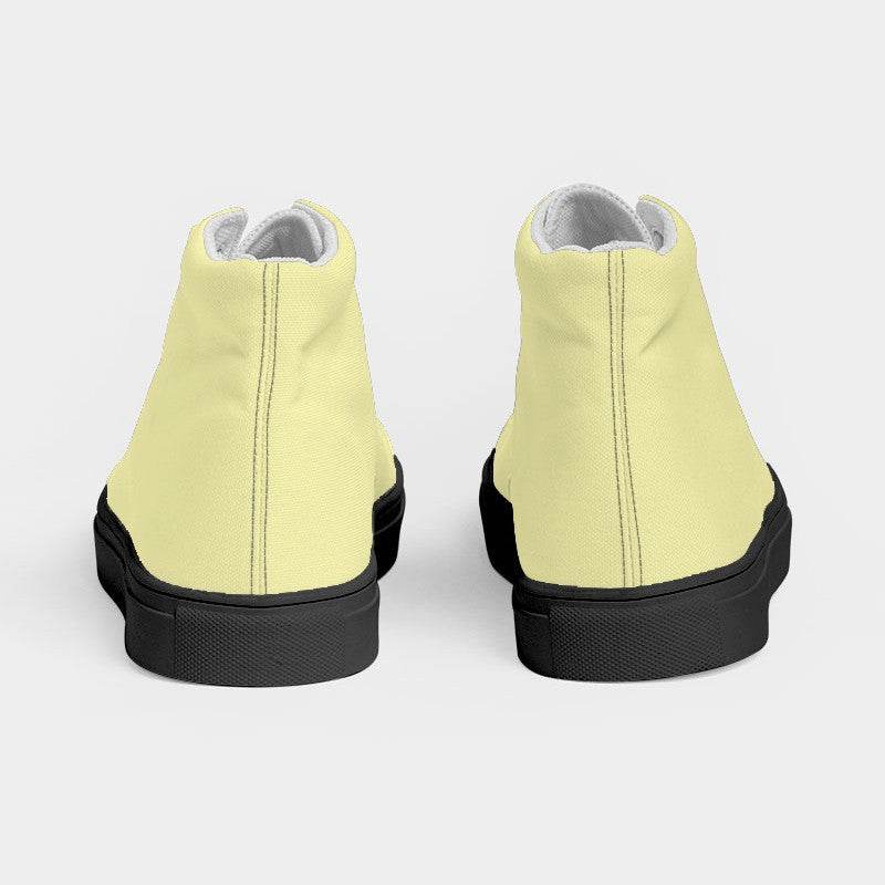 Light Muted Yellow Women's High-Top Canvas Sneakers (LY2-MU-LI) - Back
