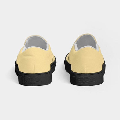 Light Muted Yellow Women's Slip-On Canvas Sneakers (Y-MU-LI) - Back