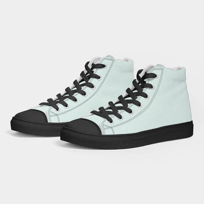 Light Neutral Blue-Green Men's High-Top Canvas Sneakers (BG-NE-LI) - Side 3