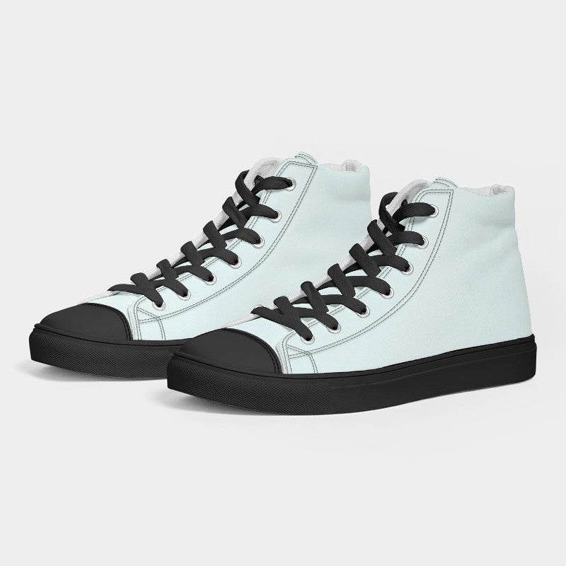 Light Neutral Blue-Green Men's High-Top Canvas Sneakers (CBG2-NE-LI) - Side 3