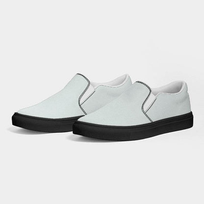 Light Neutral Blue-Green Men's Slip-On Canvas Sneakers (BG-NE-LI) - Side 3